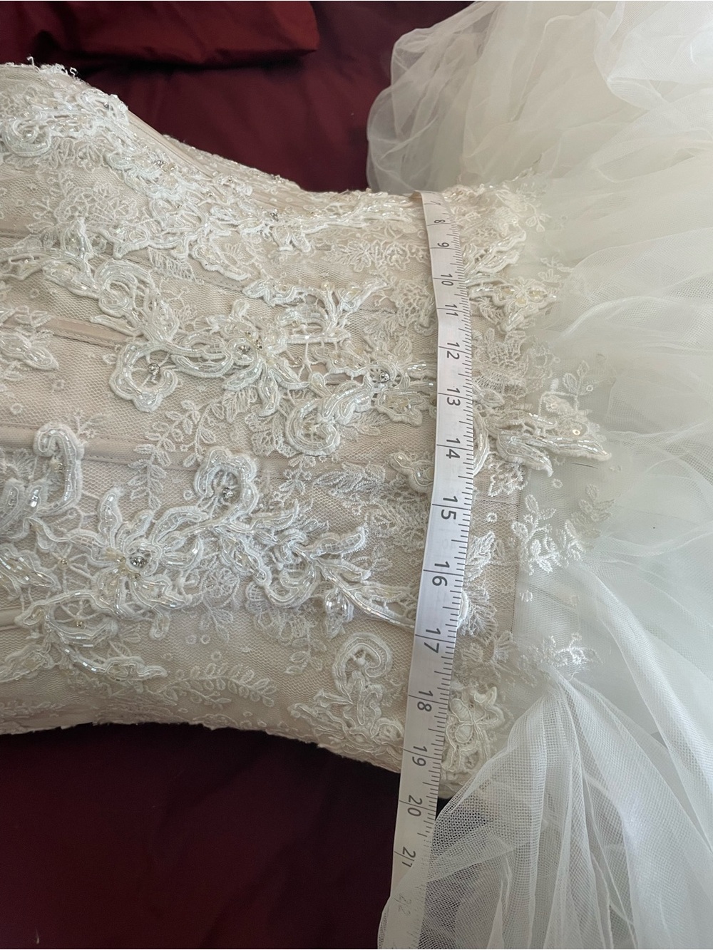 Oleg Cassini Strapless Ivory Ball Gown Wedding Dress - Picture 10 of 13
